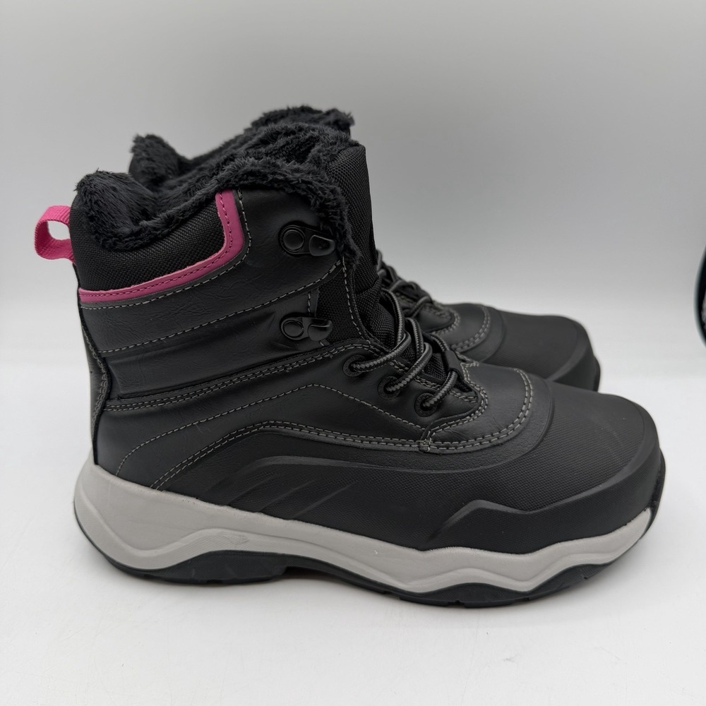 Khombu Riley Boots Womens Sz 7 M‎ Black Lace Up Ankle Lined Insulated 1726924